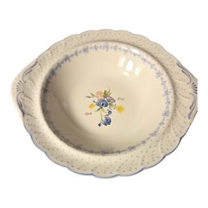 Nikko Charming Floral Ceramic Bowl in Blue and White Serving Dish.